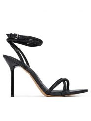 Aldo Sandały Manaelden 14011265 Czarny. Czarne sandały damskie Aldo, bez wzorów, z materiału, bez obcasa, na szpilce. Za 419.99 zł.