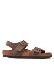 Birkenstock Sandały New 87781 D Brązowy. Brązowe sandały chłopięce Birkenstock, ze skóry, bez zapięcia. Za 299.99 zł.