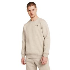 Bluza męska Under Armour Essential Fleece Crew. Brązowe bluzy sportowe męskie Under Armour, bez wzorów, sportowe, bez kołnierzyka, bez ramiączek. Za 239.99 zł.