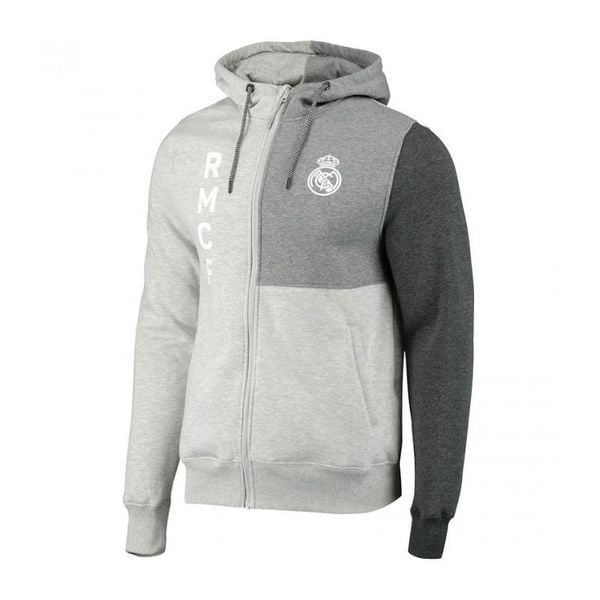 Modna bluza z kapturem Realu Madryt - S. Szare bluzy sportowe męskie Real Madrid, s. W wyprzedaży za 267.35 zł.