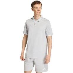 Koszulka męska adidas Entrada 26 Polo. Szare koszulki polo męskie Adidas, m, z poliesteru, bez ramiączek, do piłki nożnej, climacool (adidas). Za 78.99 zł.