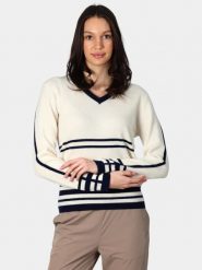 Sweter Damski Luhta Huttula. Białe swetry klasyczne damskie Luhta, na jesień, l, z materiału, bez kołnierzyka. Za 449.00 zł.