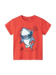 NAME IT T-Shirt Fish 13241295 Czerwony Regular Fit. Czerwone t-shirty chłopięce Name it, bez wzorów, z bawełny, bez ramiączek. Za 39.99 zł.