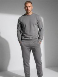 Bluza crewneck z domieszką bawełny - szary. Szare bluzy bez kaptura męskie Sinsay, l, z bawełny. Za 29.99 zł.