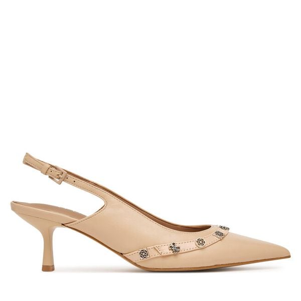 Czółenka Guess. Brązowe czółenka damskie Guess, z aplikacjami, bez obcasa. Za 416.99 zł.