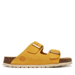 Klapki Dr. Brinkmann. Żółte klapki damskie Dr. Brinkmann, bez wzorów, bez obcasa. Za 309.99 zł.