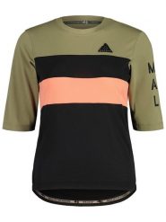 Maloja Koszulka kolarska "WallisM" w kolorze oliwkowo-czarnym rozmiar: M. Brązowe bluzki sportowe damskie Maloja, m, bez wzorów, z materiału, bez ramiączek. Za 184.46 zł.