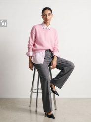 Gładki sweter z wiskozą - różowy. Czerwone swetry klasyczne damskie Sinsay, l, z wiskozy, bez kołnierzyka. Za 59.99 zł.