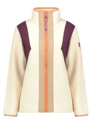 Geographical Norway Kurtka polarowa "Uriel" w kolorze kremowo-fioletowo-pomarańczowym rozmiar: S. Brązowe kurtki damskie Geographical Norway, s, bez wzorów, z polaru, bez kaptura. Za 152.26 zł.