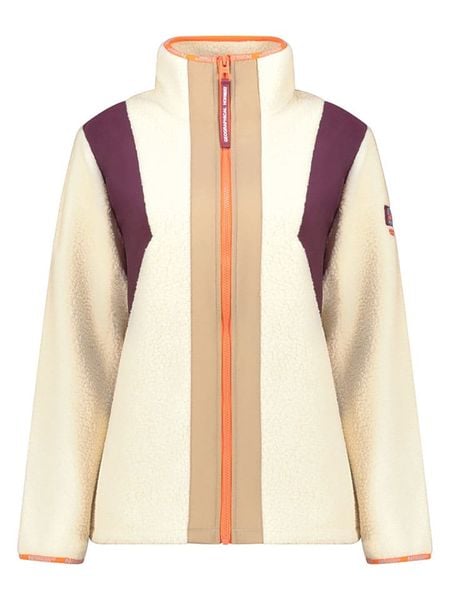 Geographical Norway Kurtka polarowa "Uriel" w kolorze kremowo-fioletowo-pomarańczowym rozmiar: XXL. Brązowe kurtki damskie Geographical Norway, xxl, bez wzorów, z polaru, bez kaptura. Za 130.81 zł.