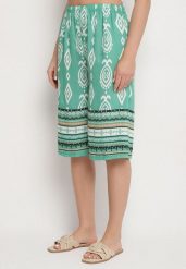 Zielone Szorty z Wysokim Stanem i Wzorem Etno Filanetia. Zielone szorty damskie Born2be, bez wzorów, eleganckie, z podwyższonym stanem. Za 34.99 zł.