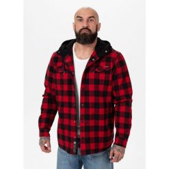 Kurtka męska Pitbull flanelowa z kapturem Pioneer. Brązowe kurtki męskie PITBULL, m, bez wzorów, z kapturem. Za 249.00 zł.