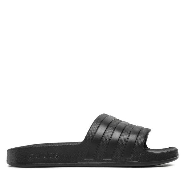 Klapki adidas. Czarne kalosze damskie Adidas, bez wzorów, bez obcasa. Za 79.99 zł.