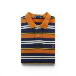 Polo Ralph Lauren koszulka męska krótki rękaw pomarańczowa. Brązowe koszulki polo męskie Ralph Lauren, l, bez wzorów, z materiału, bez ramiączek. Za 106.46 zł.
