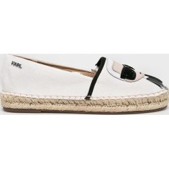 Karl Lagerfeld - Espadryle Karl Ikonic Slip On. Białe espadryle damskie Karl Lagerfeld, bez wzorów, z gumy, bez obcasa. W wyprzedaży za 399.90 zł.