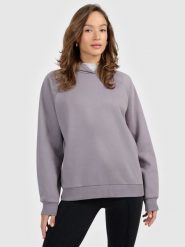 4F Bluza dresowa nierozpinana z kapturem damska - szara S. Szare bluzy sportowe damskie 4f, s, z dresówki. Za 159.99 zł.