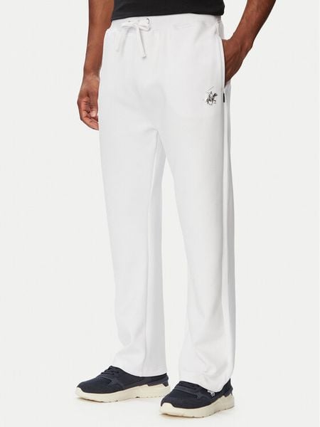 Beverly Hills Polo Club Spodnie dresowe M6608B-HR Biały Regular Fit. Białe spodnie dresowe męskie Beverly Hills Polo Club, bez wzorów, z bawełny. Za 228.99 zł.