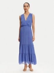Haveone Sukienka letnia AFF-N005 Niebieski Loose Fit. Niebieskie sukienki damskie Haveone, na lato, xl, bez wzorów, z wiskozy, bez kołnierzyka, bez ramiączek. Za 389.99 zł.
