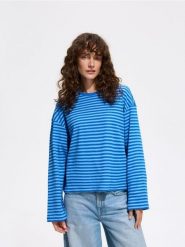 Bawełniana bluza oversize - niebieski. Niebieskie bluzy bez kaptura damskie Reserved, l, z bawełny. Za 89.99 zł.