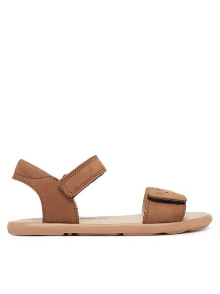 Primigi Sandały 1416711 S Brązowy. Brązowe sandały dziewczęce Primigi, z nubiku, bez zapięcia. Za 279.99 zł.