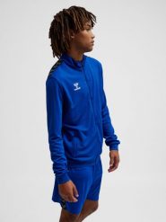 Bluza dresowa zapinana na zamek błyskawiczny Hummel Authentic. Niebieskie bluzy bez kaptura męskie HUMMEL, bez wzorów, z dresówki, bez kołnierzyka, bez ramiączek. Za 212.45 zł.