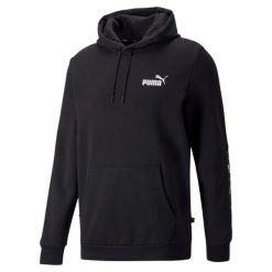 Bluza sportowa męska Puma ESS+ TAPE. Czarne bluzy bez kaptura męskie Puma, bez wzorów, z dresówki, casualowe, bez kołnierzyka, bez ramiączek. Za 187.06 zł.