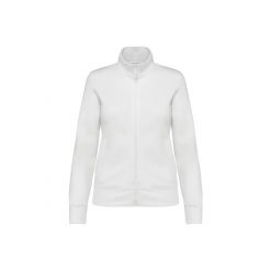 Damska kurtka ze szczotkowanego polaru Kariban. Białe kurtki damskie KARIBAN, bez wzorów, z polaru, bez kaptura. Za 218.00 zł.