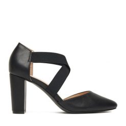 Czółenka Clara Barson. Czarne czółenka damskie Clara Barson, bez wzorów, bez obcasa. Za 129.99 zł.