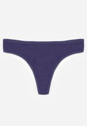 Granatowe Majtki Typu Stringi z Bawełną Asoia. Niebieskie stringi damskie Born2be, l, bez wzorów, z bawełny. Za 9.99 zł.