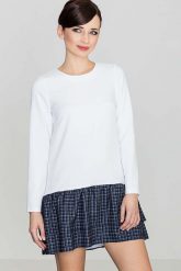 Czarna Sukienka z Podwójna Falbanką w Kratę. Czarne sukienki damskie Katrus, l, bez wzorów, z dzianiny, bez kołnierzyka, bez ramiączek. Za 239.00 zł.