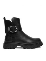 JENNY Botki CEO-WS5899-10 Czarny. Czarne botki damskie Jenny, z materiału, bez obcasa, na płaskiej podeszwie, bez zapięcia. Za 179.99 zł.
