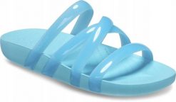 Klapki Dla Dorosłych Crocs Splash Glossy Strappy. Niebieskie klapki i japonki męskie Crocs, z materiału. Za 119.99 zł.