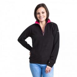 Top Z Polaru Damski Skylar. Czarne topy sportowe damskie Trespass, l, bez wzorów, z materiału, bez ramiączek. Za 65.99 zł.