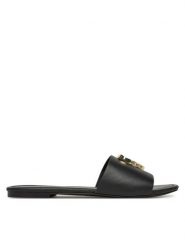 LOVE MOSCHINO Klapki JA28161G0MIA0000 Czarny. Czarne klapki damskie Love Moschino, bez wzorów, ze skóry, bez obcasa. Za 539.99 zł.