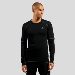 Koszulka termoaktywna męska z długim rękawem Odlo Active X-Warm Eco. Czarne bielizna termoaktywna męska Odlo, m, bez wzorów, z elastanu. Za 475.95 zł.