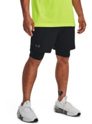 Under Armour Szorty funkcyjne 2w1 w kolorze czarnym rozmiar: S. Czarne szorty męskie Under Armour, bez kołnierzyka. Za 105.38 zł.