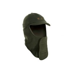 Czapka z daszkiem myśliwska kominiarka 100. Brązowe czapki męskie SOLOGNAC, bez wzorów, z materiału, sportowe. Za 49.99 zł.