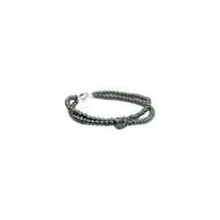 Bransoletka Męska Hematyt Podwójna srebro. Czarne biżuteria dla mężczyzn Brazi druse jewelry, z hematytem, srebrne. Za 136.00 zł.