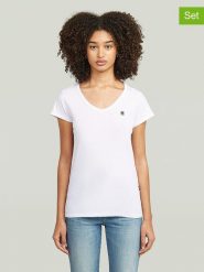 G-Star Koszulki (2 szt.) w kolorze białym rozmiar: XL. Białe t-shirty damskie G-Star, xl, bez wzorów, z bawełny, bez kołnierzyka. Za 109.78 zł.