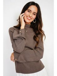 C& Jo Sweter w kolorze szarobrązowym rozmiar: 38. Brązowe golfy damskie C& Jo, bez wzorów, z kaszmiru, bez ramiączek. Za 148.26 zł.