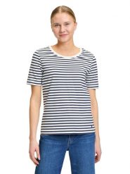 BETTY & CO Koszulka w kolorze biało-granatowym rozmiar: XXL. Białe bluzki damskie Betty & Co., xxl, bez wzorów, bez kołnierzyka, bez ramiączek. Za 60.99 zł.