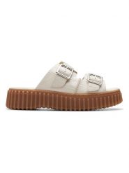 Clarks Skórzane klapki "Interest" w kolorze kremowym rozmiar: 40. Brązowe klapki damskie Clarks, bez wzorów, bez obcasa. Za 272.95 zł.