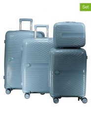 Geographical Norway 4-częściowy zestaw "Sarovel" w kolorze błękitnym rozmiar: onesize. Niebieskie walizki Geographical Norway, bez wzorów, z materiału. Za 448.99 zł.