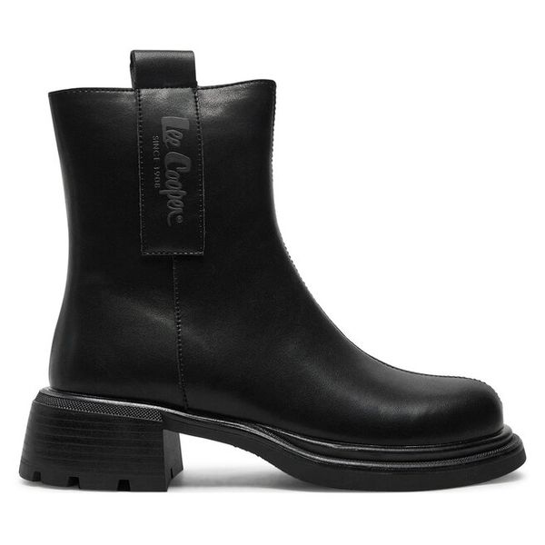 Botki Lee Cooper. Czarne botki damskie Lee Cooper, bez obcasa, na płaskiej podeszwie, bez zapięcia. Za 299.99 zł.