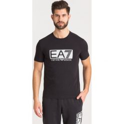 T-SHIRT EA7 Emporio Armani. Czarne t-shirty męskie EA7 Emporio Armani, l, bez wzorów, z bawełny, bez kołnierzyka. Za 167.00 zł.