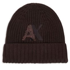 Czapka Armani Exchange. Brązowe czapki zimowe damskie Armani Exchange. Za 299.99 zł.