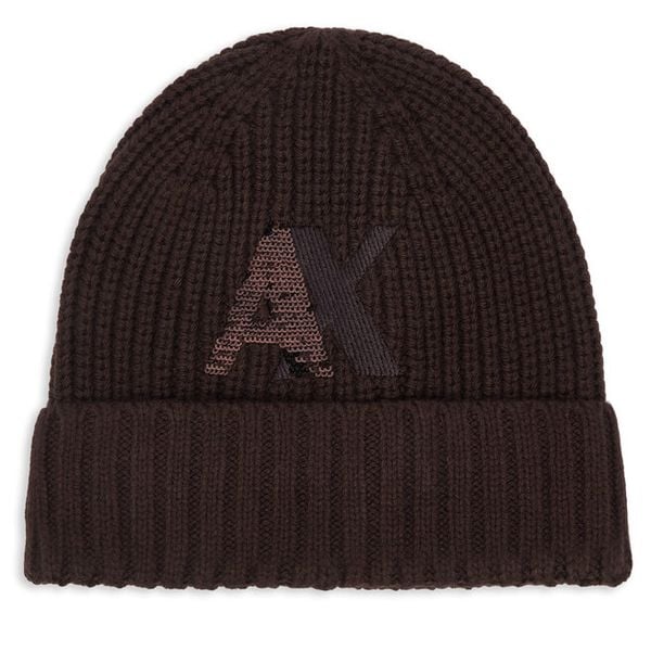Czapka Armani Exchange. Brązowe czapki zimowe damskie Armani Exchange. Za 299.99 zł.