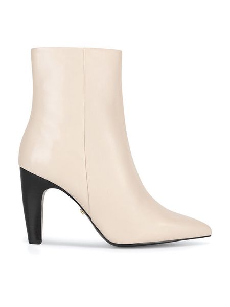 Gino Rossi Botki MERVAT-116030 Écru. Botki damskie Gino Rossi, ze skóry, bez obcasa, na słupku, bez zapięcia. Za 399.99 zł.