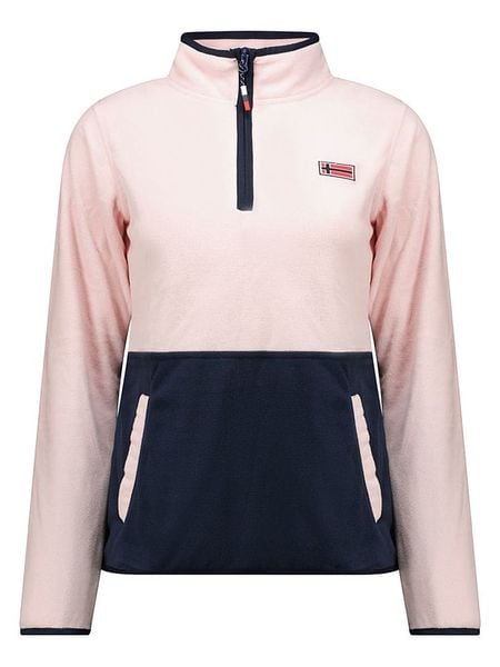 Geographical Norway Bluza polarowa "Touki" w kolorze jasnoróżowo-granatowym rozmiar: S. Różowe bluzy bez kaptura damskie Geographical Norway, s, z polaru. Za 95.95 zł.
