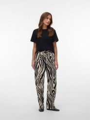 Vero Moda Spodnie w kolorze beżowo-czarnym rozmiar: XS. Brązowe spodnie materiałowe damskie Vero Moda, bez wzorów, z materiału, klasyczne. Za 65.54 zł.